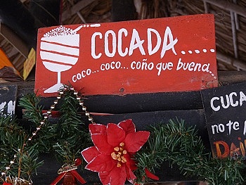 Cocada sign at Playa Caribe, Margarita Island