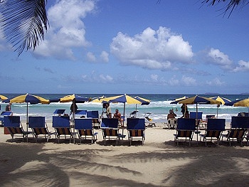 Beach Loungers at Playa El Agua, Margarita Island