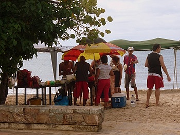 Selling Empanadas at Playa Zaragoza, Margarita Island